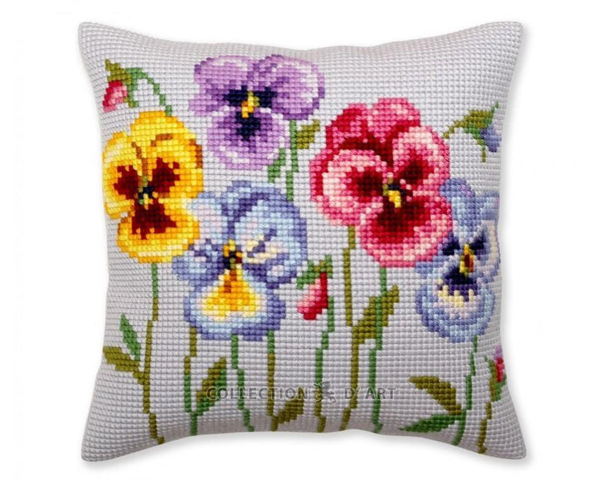 Cushion Kit RTO - Pansies Cushion Kits - HobbyJobby