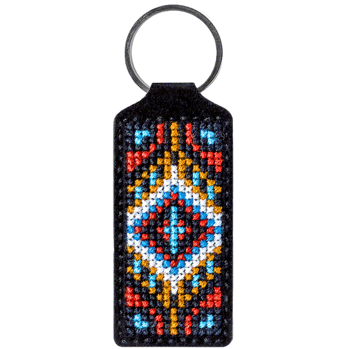 Key Chain Needlecraft Kit - Cross Stitch Kit on Leather Wonderland Crafts Key-Chain Kit - HobbyJobby