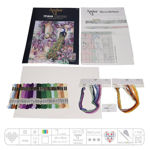 Maia Cross Stitch Kit - The Peacock - HobbyJobby