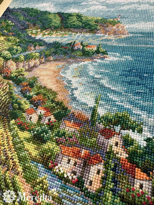 Merejka Cross Stitch Kit - Coastline View, K-226 Cross Stitch Kits - HobbyJobby