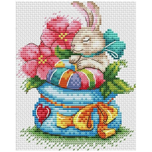 MP Studia Cross Stitch Kit - Bunny In Flowers MP Studia Cross Stitch Kits - HobbyJobby