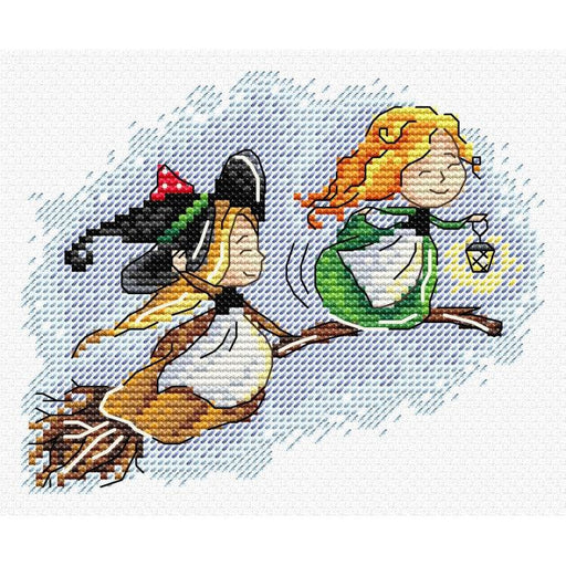 MP Studia Cross Stitch Kit - "Flying On A Broom" MP Studia Cross Stitch Kits - HobbyJobby