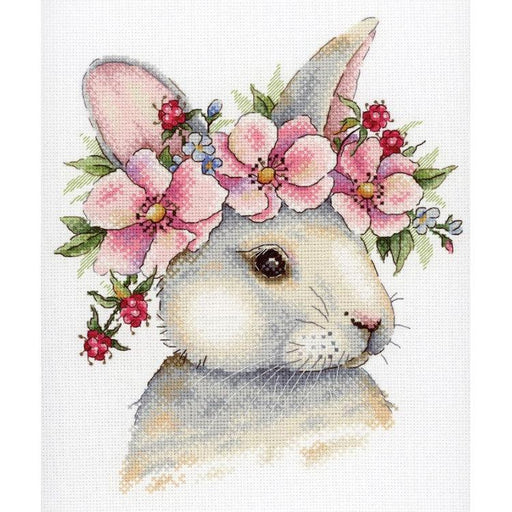 MP Studia Cross Stitch Kit - Rabbit In Flowers MP Studia Cross Stitch Kits - HobbyJobby