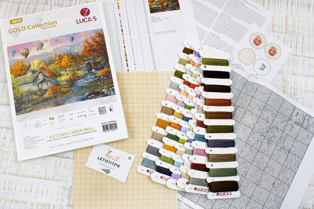 Petit Point Kit Gold Luca-S - Autumn Creek Mill, G616 Petit Point Kits - HobbyJobby