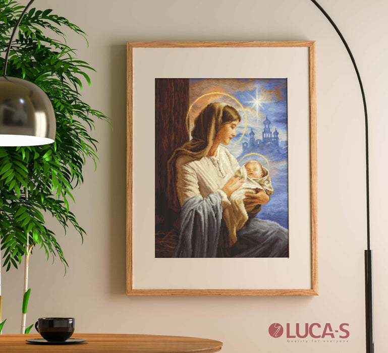 Petit Point Kit Luca-S - Saint Mary and The Child, GOLD Collection, G617 Petit Point Kits - HobbyJobby