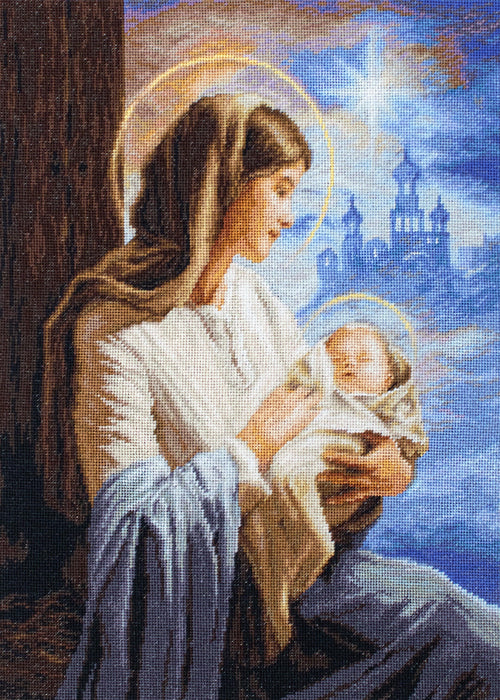 Petit Point Kit Luca-S - Saint Mary and The Child, GOLD Collection, G617 Petit Point Kits - HobbyJobby