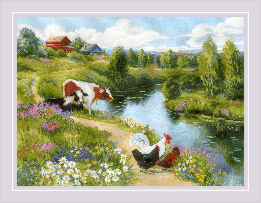 Riolis Cross Stitch Kit - By the River Cross Stitch Kits - HobbyJobby