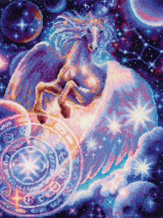 Riolis Cross Stitch Kit - Pegasus Constellation Cross Stitch Kits - HobbyJobby