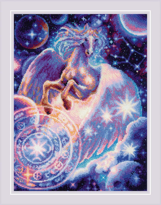 Riolis Cross Stitch Kit - Pegasus Constellation Cross Stitch Kits - HobbyJobby