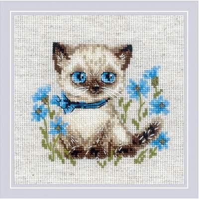 Riolis Cross Stitch Kit - Siamese Kitten Cross Stitch Kits - HobbyJobby