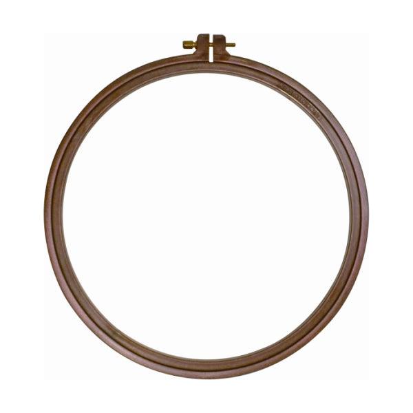 Round Embroidery Hoop - Wood Effect Plastic Hoops Hoops - HobbyJobby