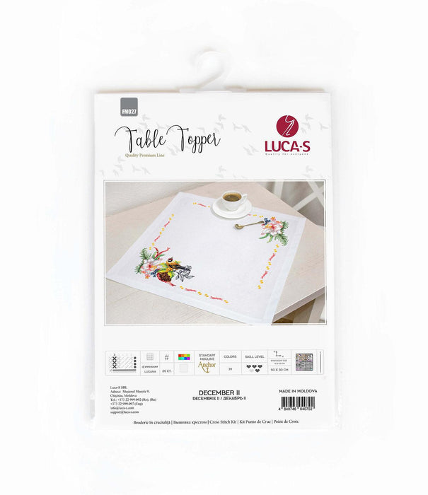 Table Topper - Cross Stitch Kit Table Cloth, FM027 Tablecloth Kits - HobbyJobby