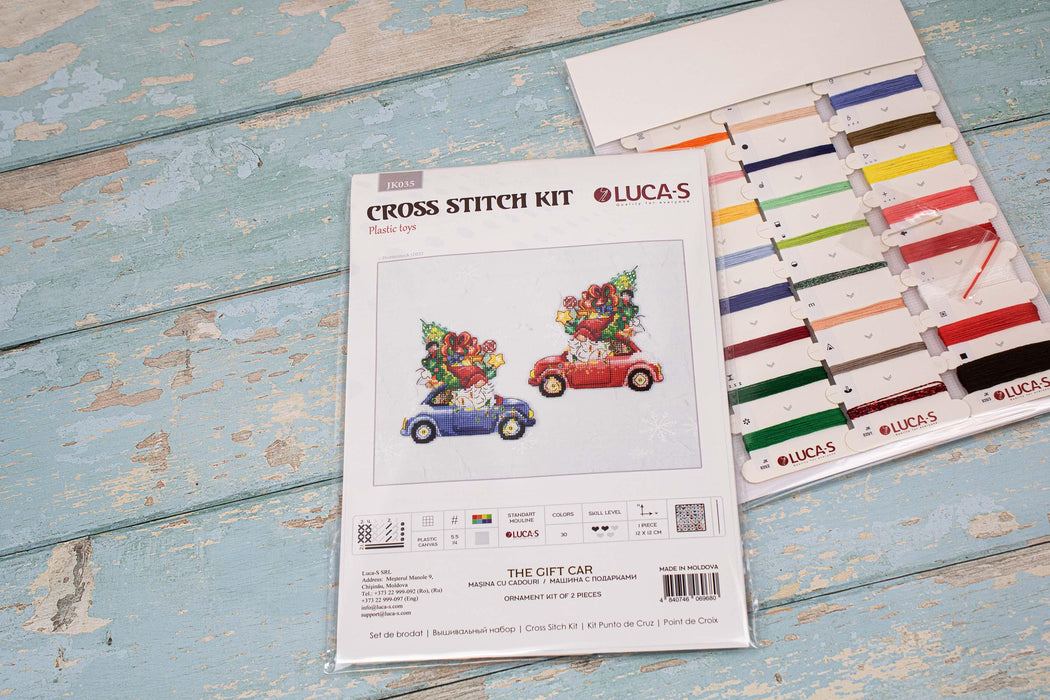 Toys Cross Stitch Kit Luca-S - The Gift Car, JK035 Cross Stitch Toys - HobbyJobby